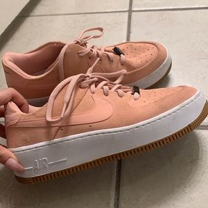 Pink Nike AirForce 1’s, size 9, custom design. Worn twice.